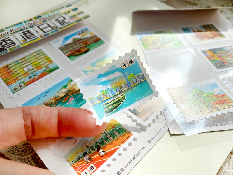 貼紙【郵票造形貼紙 - 香港日記01】