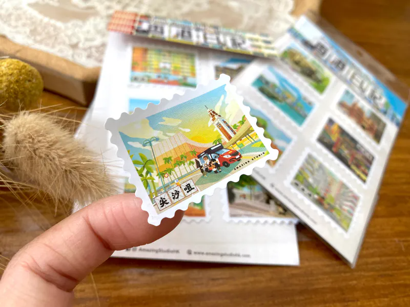 貼紙【郵票造形貼紙 - 香港日記02】