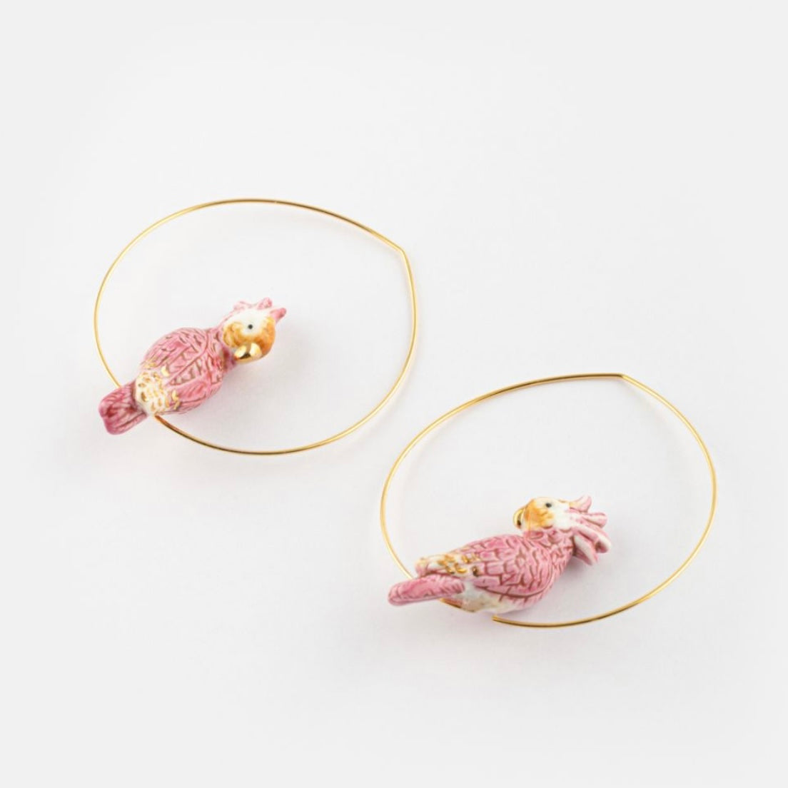 【New】J759 Pink Cockatoo Hoops