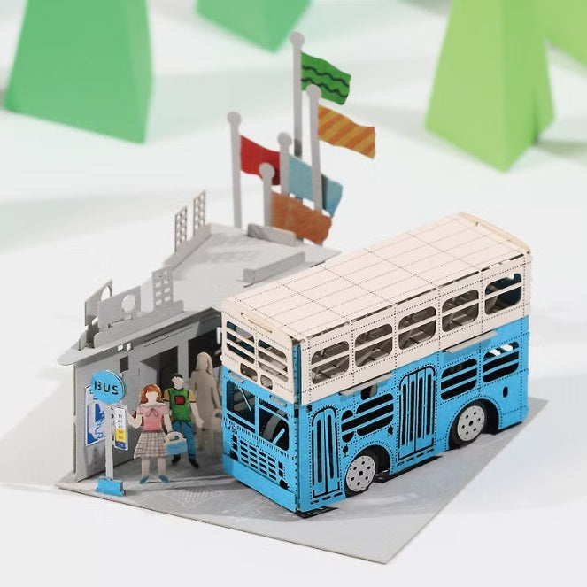 中華巴士 FingerART紙藝術模型 連展示盒