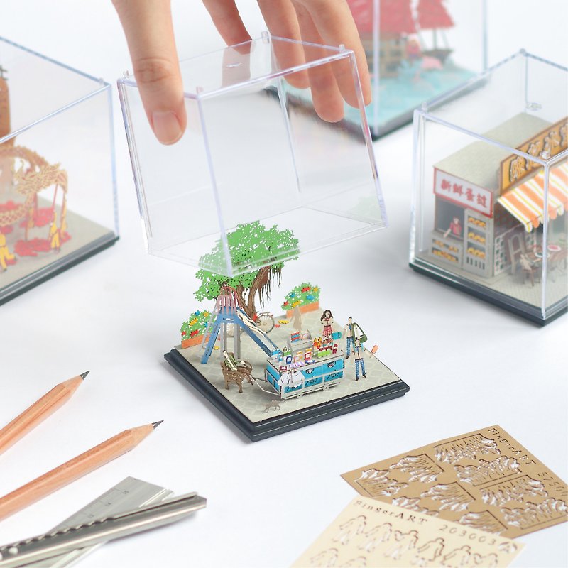 雪糕車檔 FingerART紙藝術模型 連展示盒