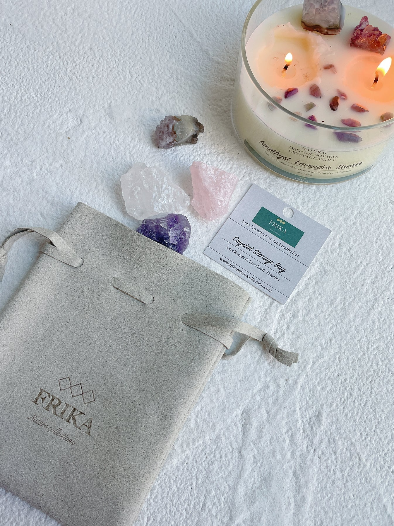 Amethyst Lavender Dream 紫晶薰衣草之夢100%有機天然大豆棉燒芯香薰薰衣草(附贈楠竹水晶夾) 280g