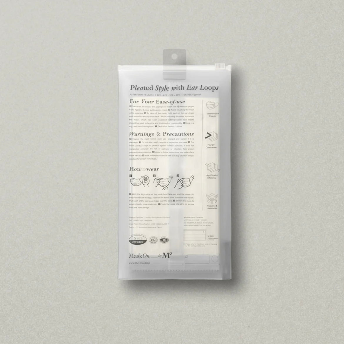 MaskOn._ x Noritake 4 Ply Disposable Mask (5pcs) Size L