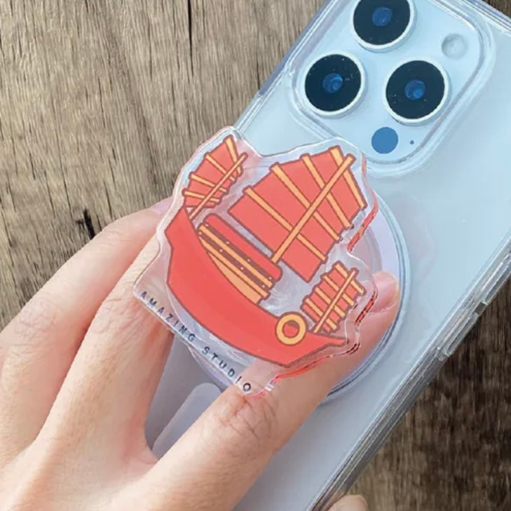 Magsafe磁吸氣囊支架【霓虹燈-香港帆船】