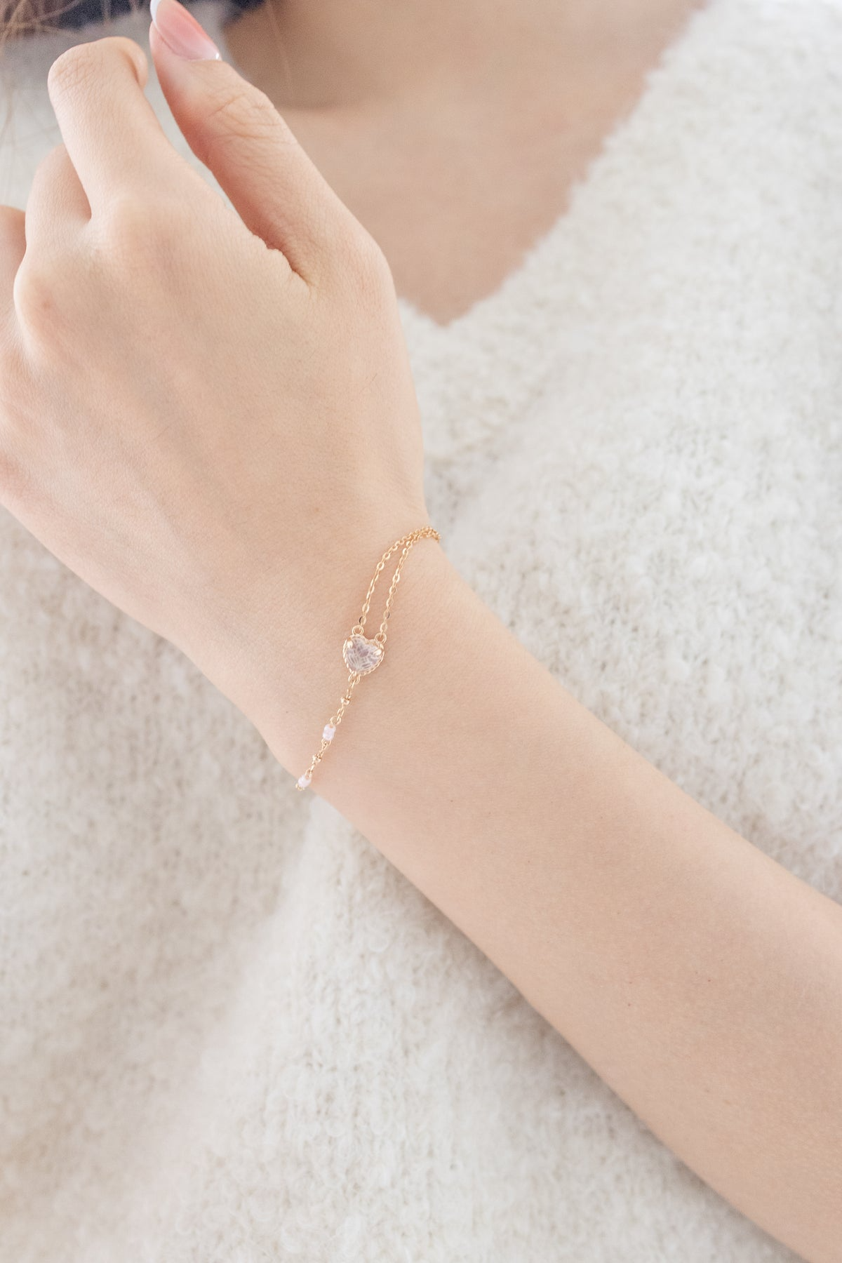 HEARTBEAT BUBBLE BRACELET - ROSE QUARTZ