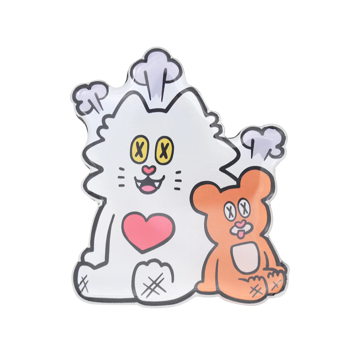 Fridge Magnet (Exhausted Flat Cat & Mini Mice)