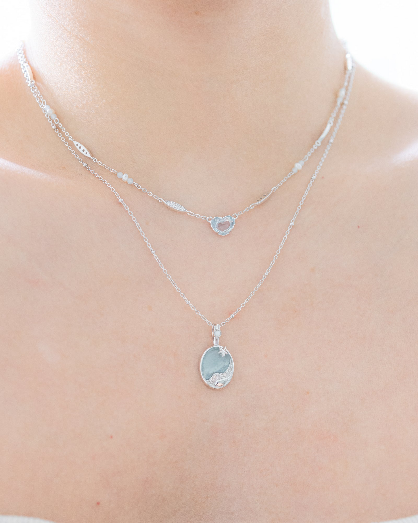 LAGOON DREAM SILVER NECKLACE AQUAMARINE