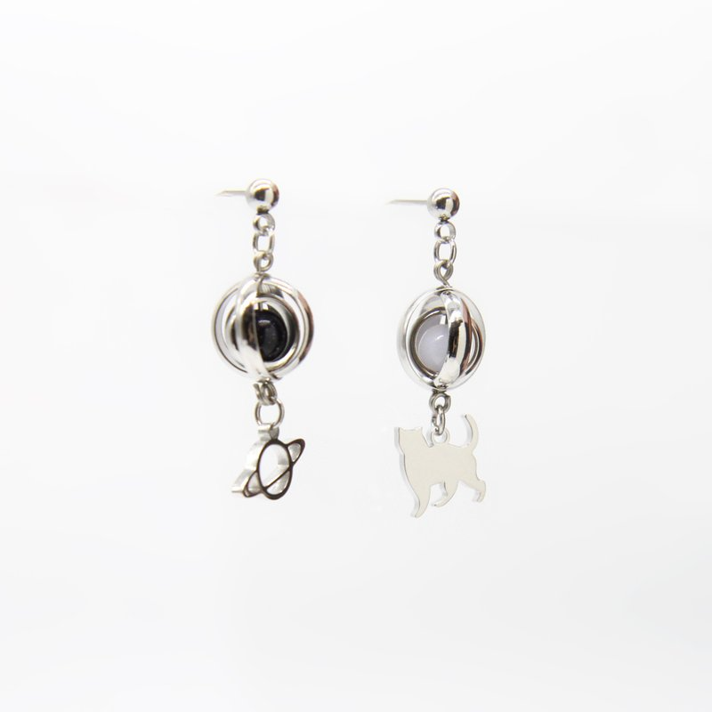 F138-S LunaWhisker 星球不對稱喵耳環