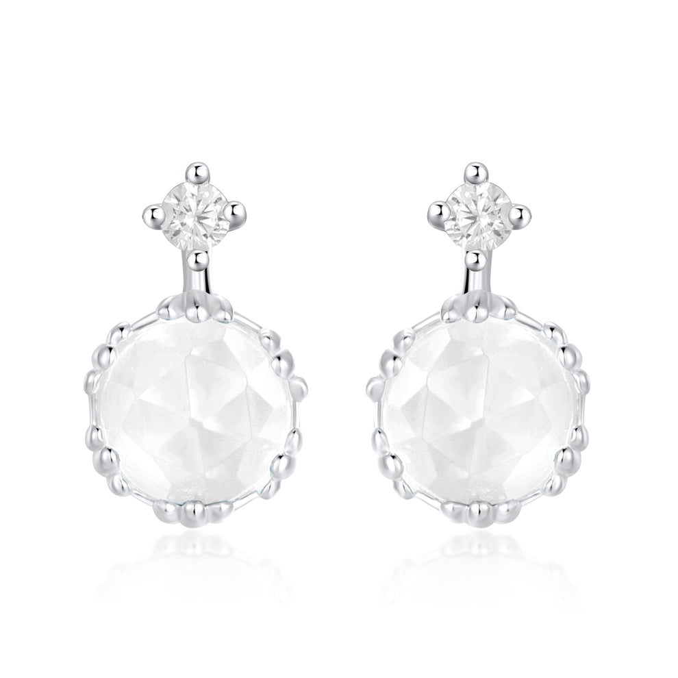 Sloane White Topaz Earring - Silver
