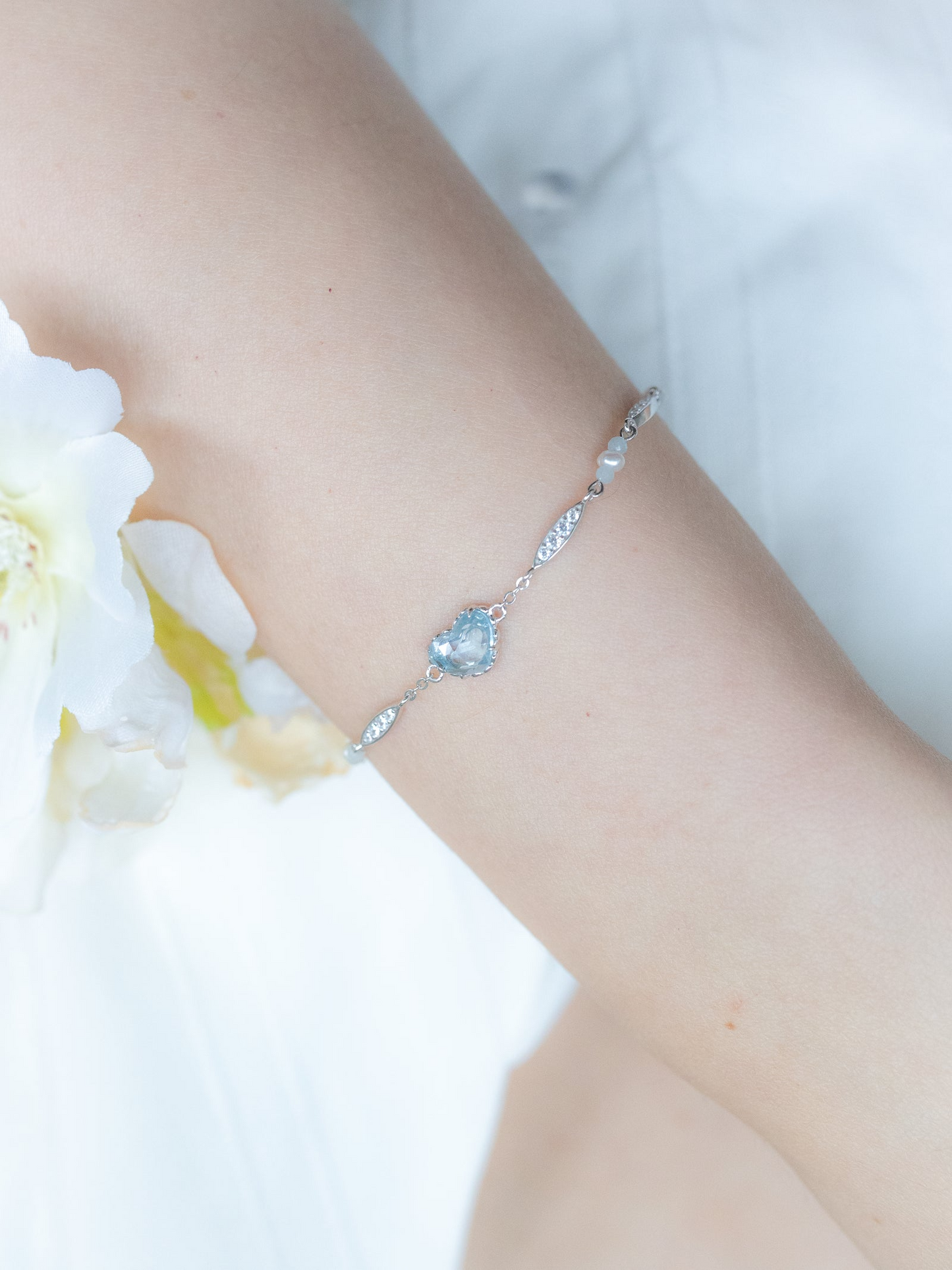 VACANZA SILVER BRACELET AQUAMARINE