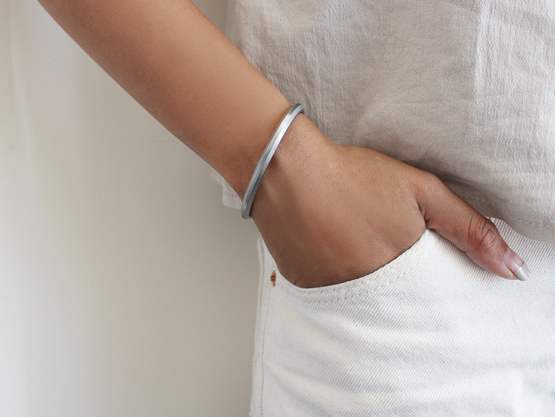 Bevel Cuff Bracelet | Silver