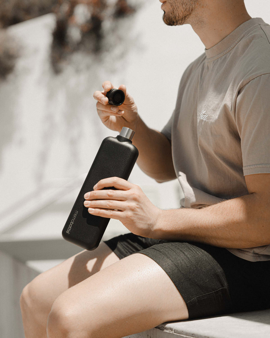 SLIM Stainless Steel memobottle - BLACK