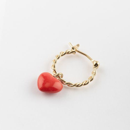 【New】J725 Red heart mini hoop - Sold individually - Premier amour