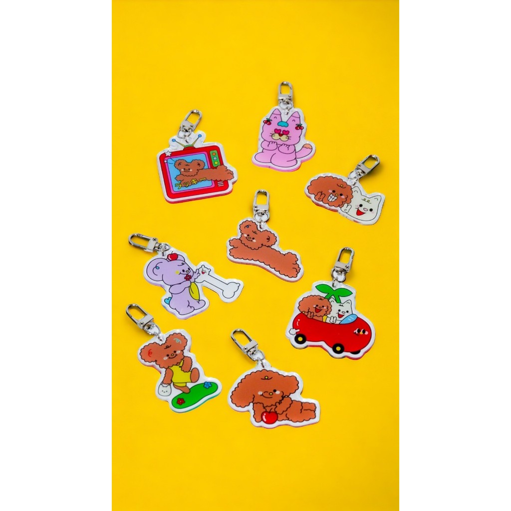 壓克力鑰匙圈 - 雙狗yaya