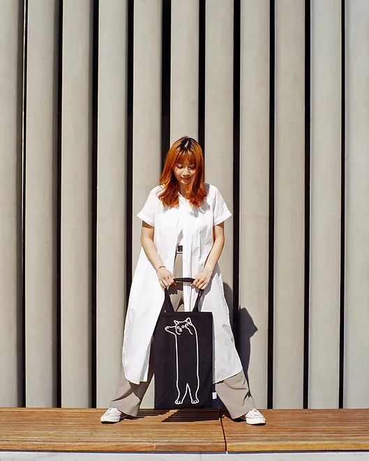 黑色特長長貓環保袋