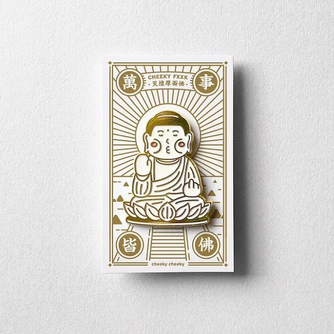 香港天壇厚面佛 金屬徽章