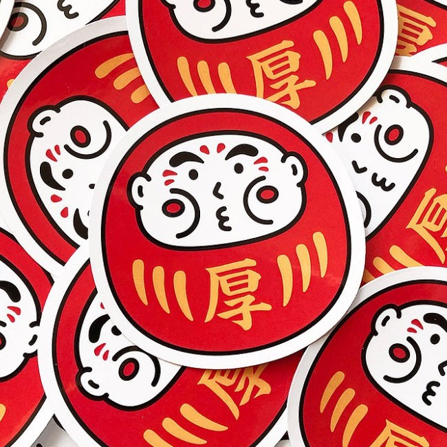 日本吉祥物 厚達摩 達磨 PVC防水貼紙