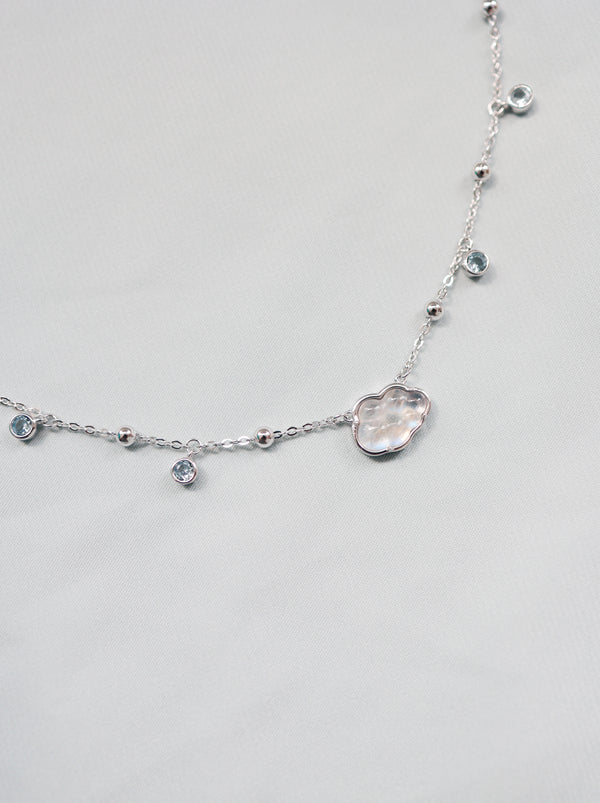 Bubble Cloud Necklaces Moonstone Silver