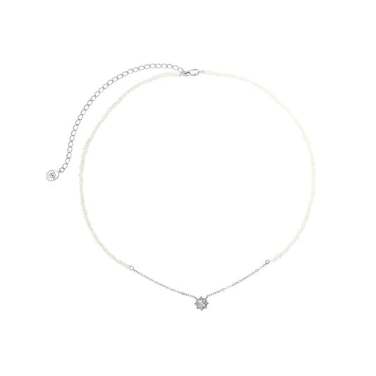 Snowflake Moonstone Pearl Necklaces