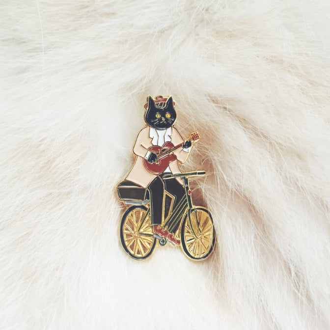 騎單車的黑貓先生 The Cat Biker Brooch