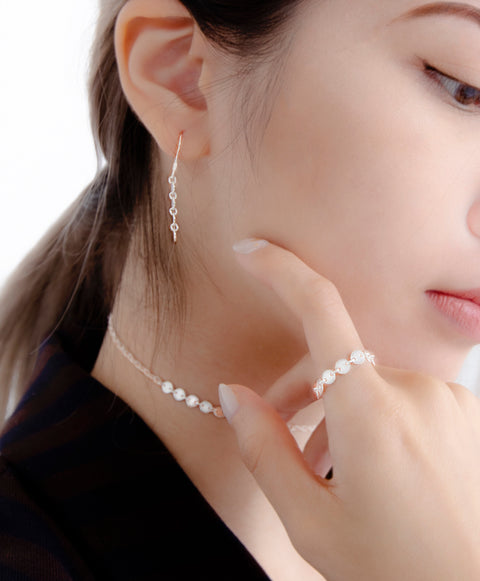 Silver Dit And Dot Chain Ring