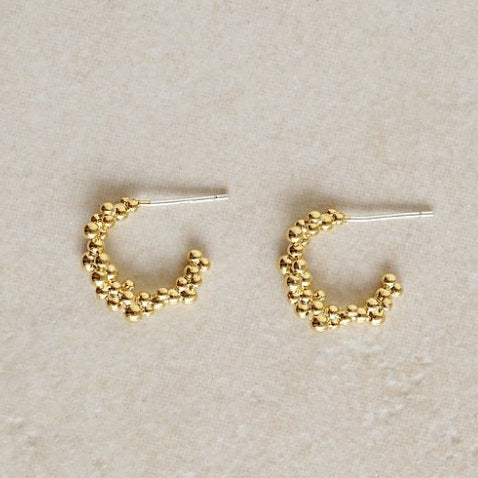 Bubble Hoop Earrings Gold