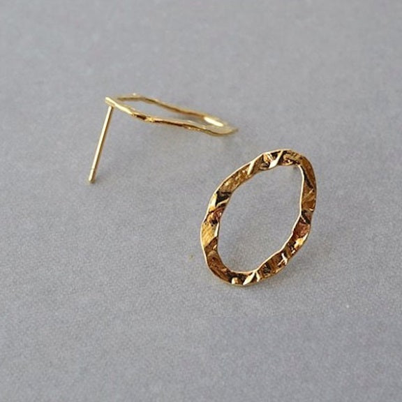 Silver925 Oval Earrings Gold