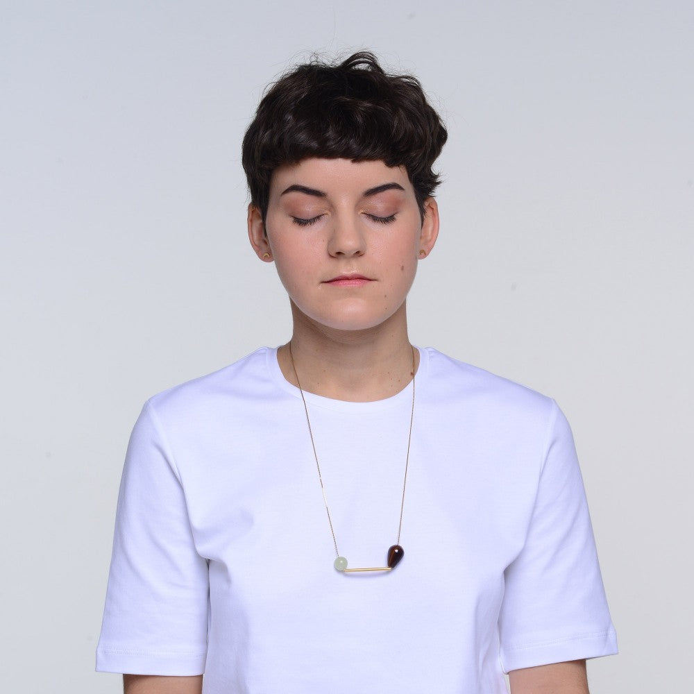 Necklace Pendant Delancey - Brown