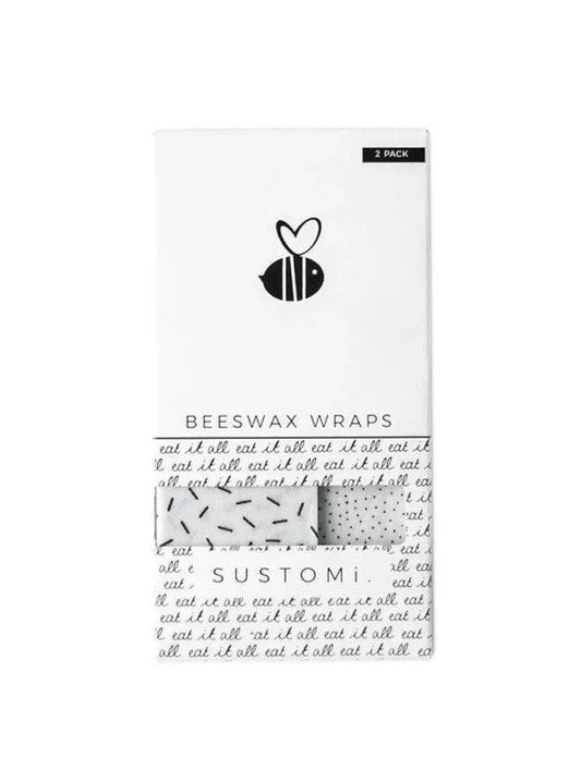 Beeswax Wraps Black & White 2 Packs: 1S 1M | 天然蜂蠟布 兩包裝 (1小 + 1中)