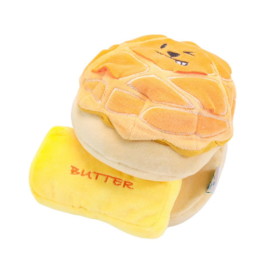 Woof² | Buttered Pineapple Bun 2-in-1 Nose-work Soft Plush Pet Toy