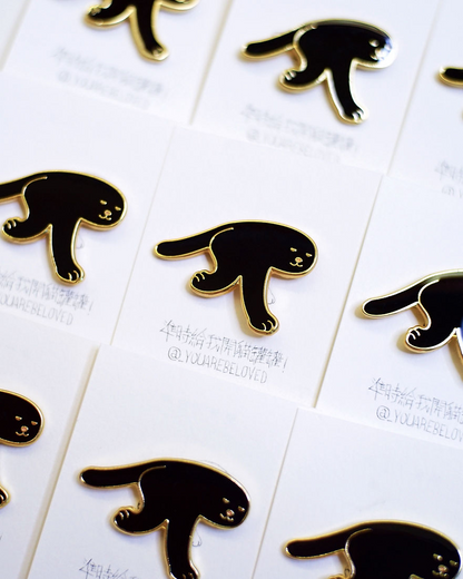 黑白三腳貓 喵喵襟章