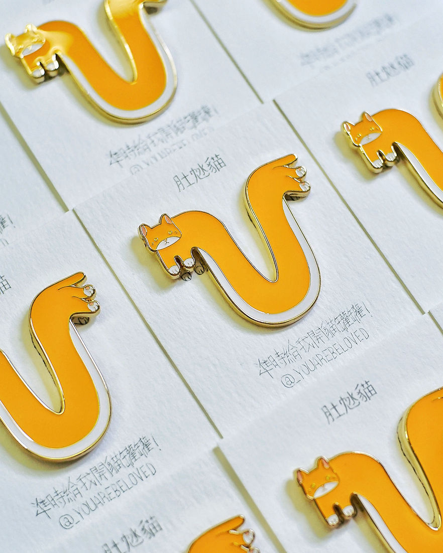 肚沊貓 喵喵襟章 (黑/白/灰/橘)