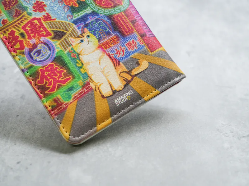 護照套【貓遊街角 - 霓虹十色 】