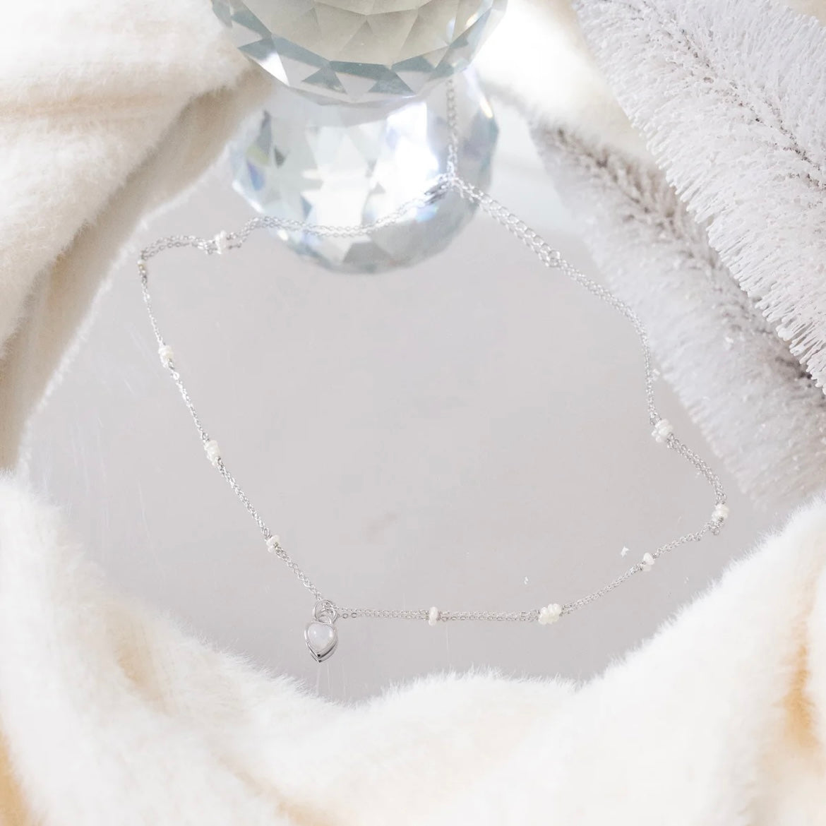 Moonheart Locket Necklace Silver - 3 ways wearing
