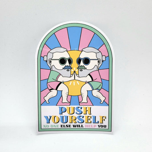"Push Yourself" Luggage Vinyl Stickers