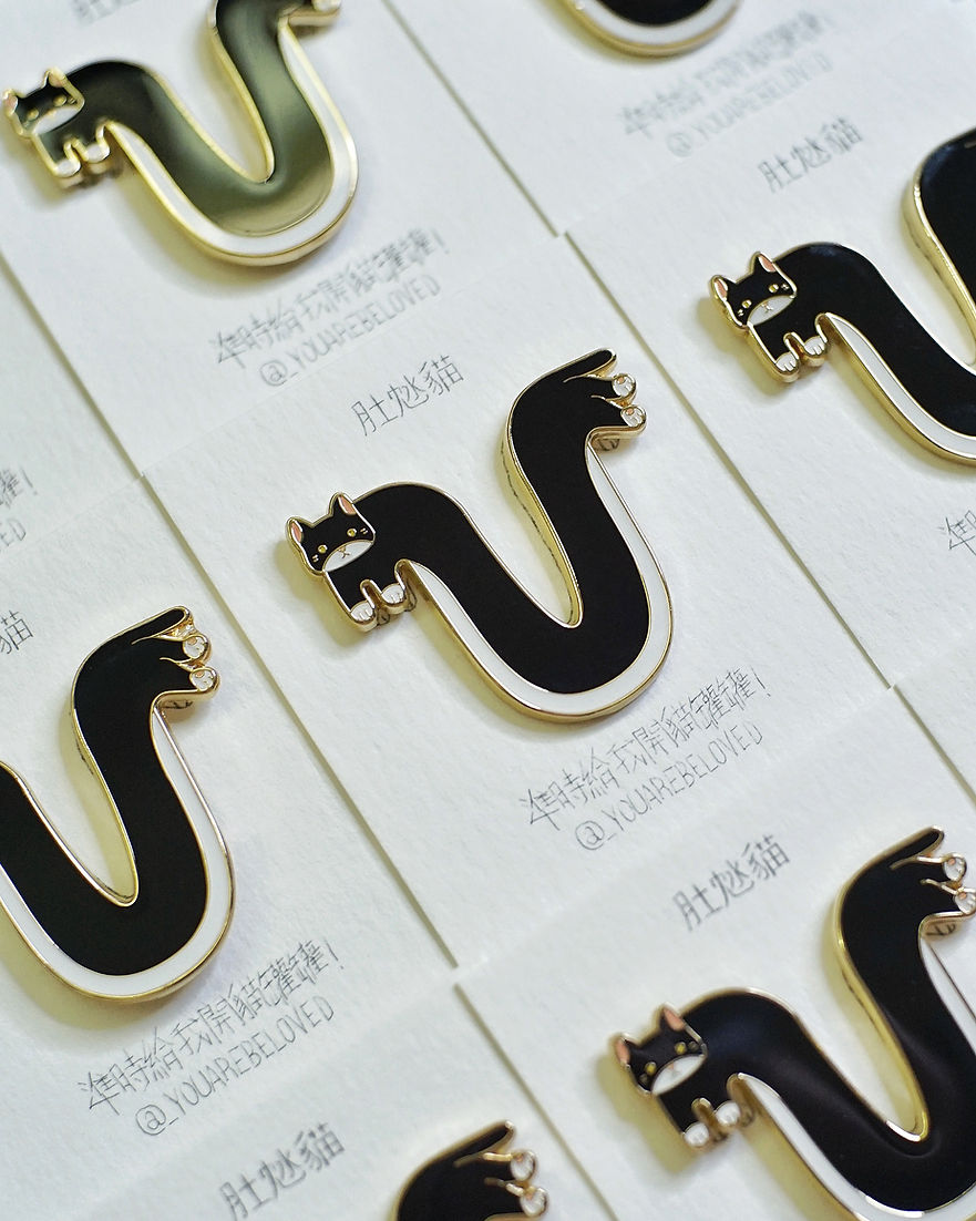 肚沊貓 喵喵襟章 (黑/白/灰/橘)