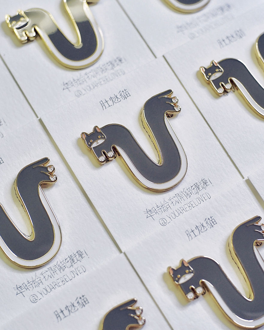 肚沊貓 喵喵襟章 (黑/白/灰/橘)