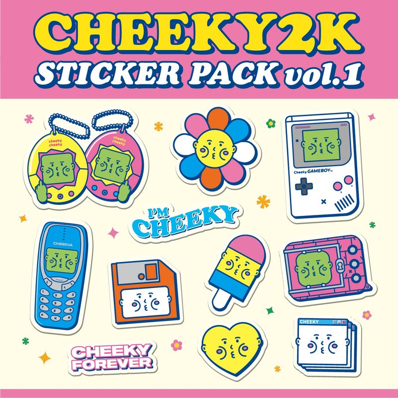 厚面子 CHEEKY2K 復古風Sticker Pack 貼紙