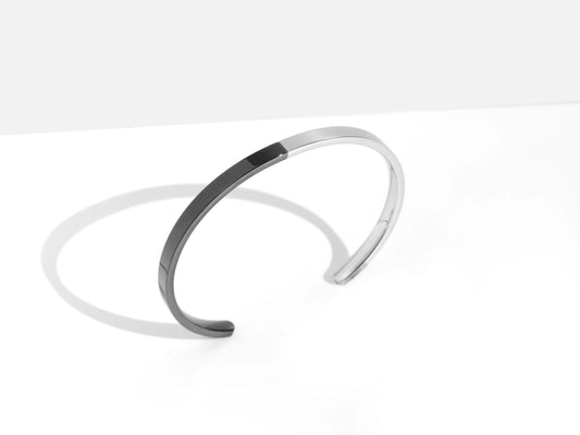 Polished 2-Tone Bracelet | Grey