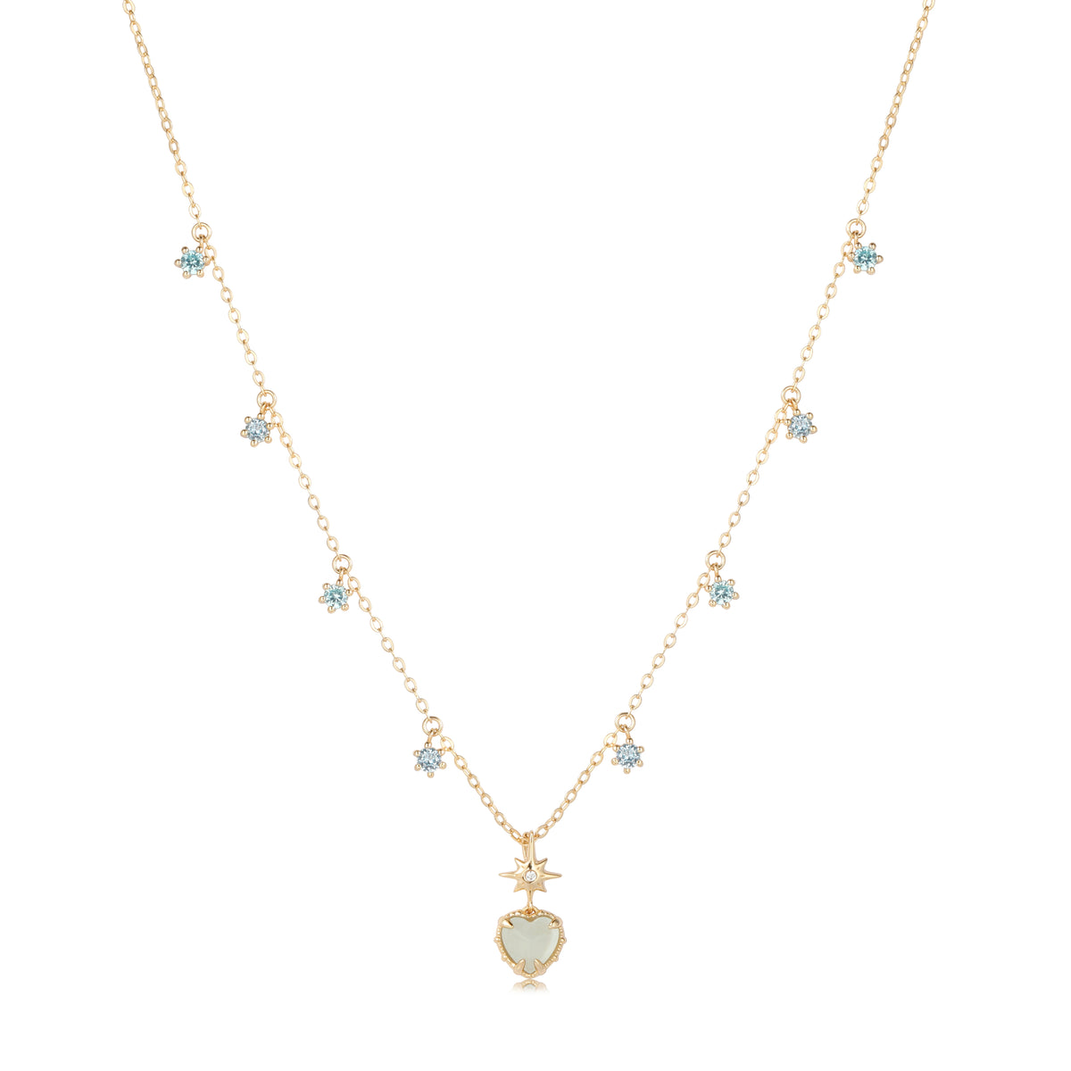 AQUA TWINKLE NECKLACE - AQUAMARINE