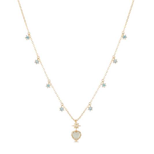 AQUA TWINKLE NECKLACE - AQUAMARINE