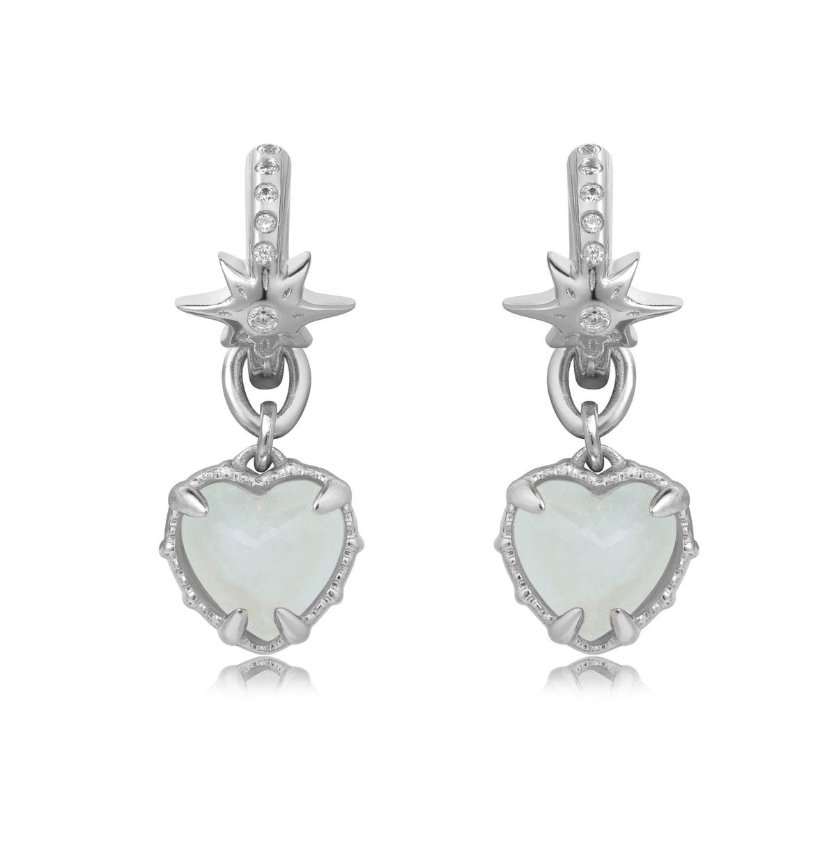 AQUA TWINKLE SILVER EARRINGS - AQUAMARINE