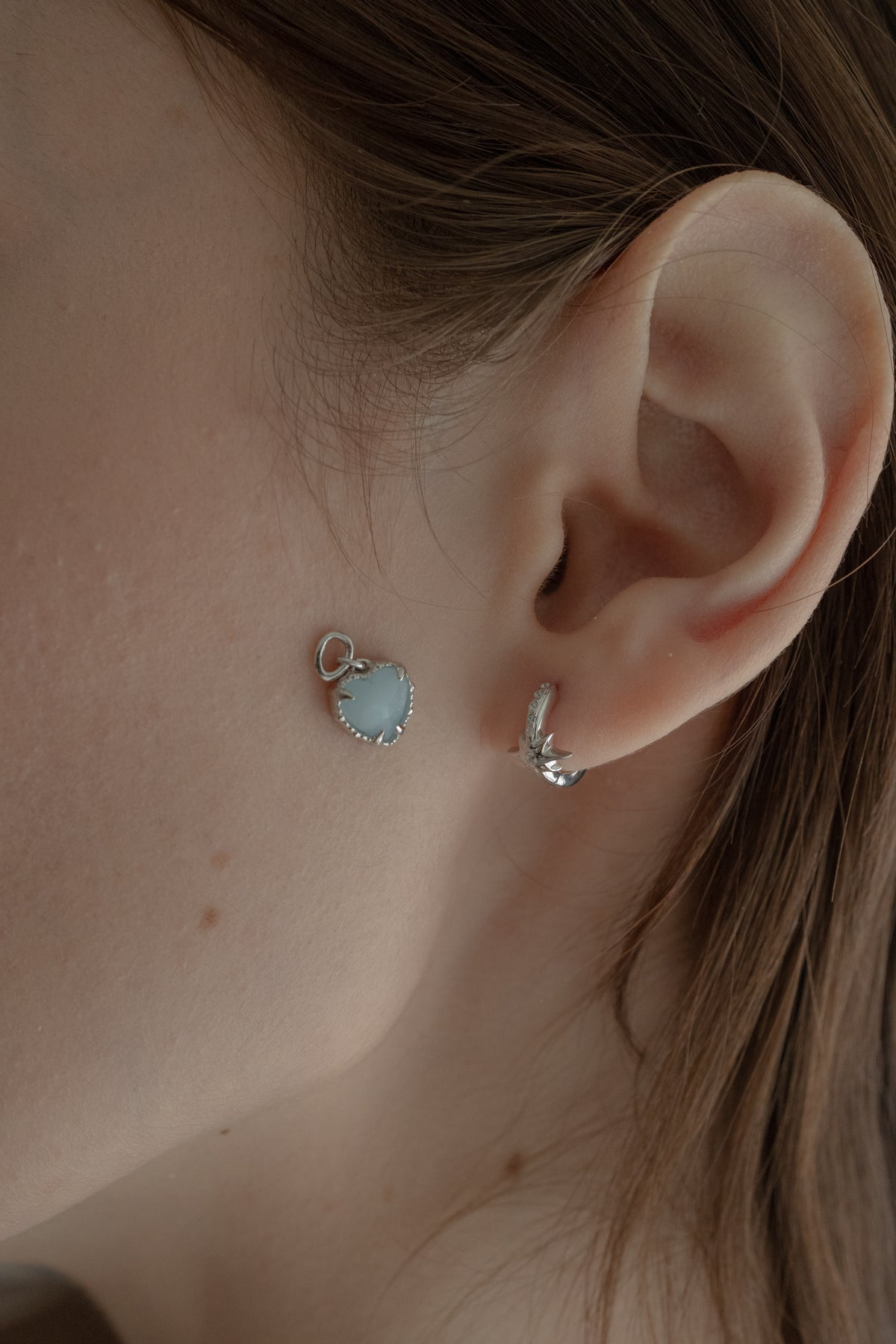 AQUA TWINKLE SILVER EARRINGS - AQUAMARINE