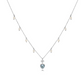 AQUA TWINKLE SILVER NECKLACE - AQUAMARINE & PEARL