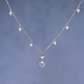 AQUA TWINKLE SILVER NECKLACE - AQUAMARINE & PEARL