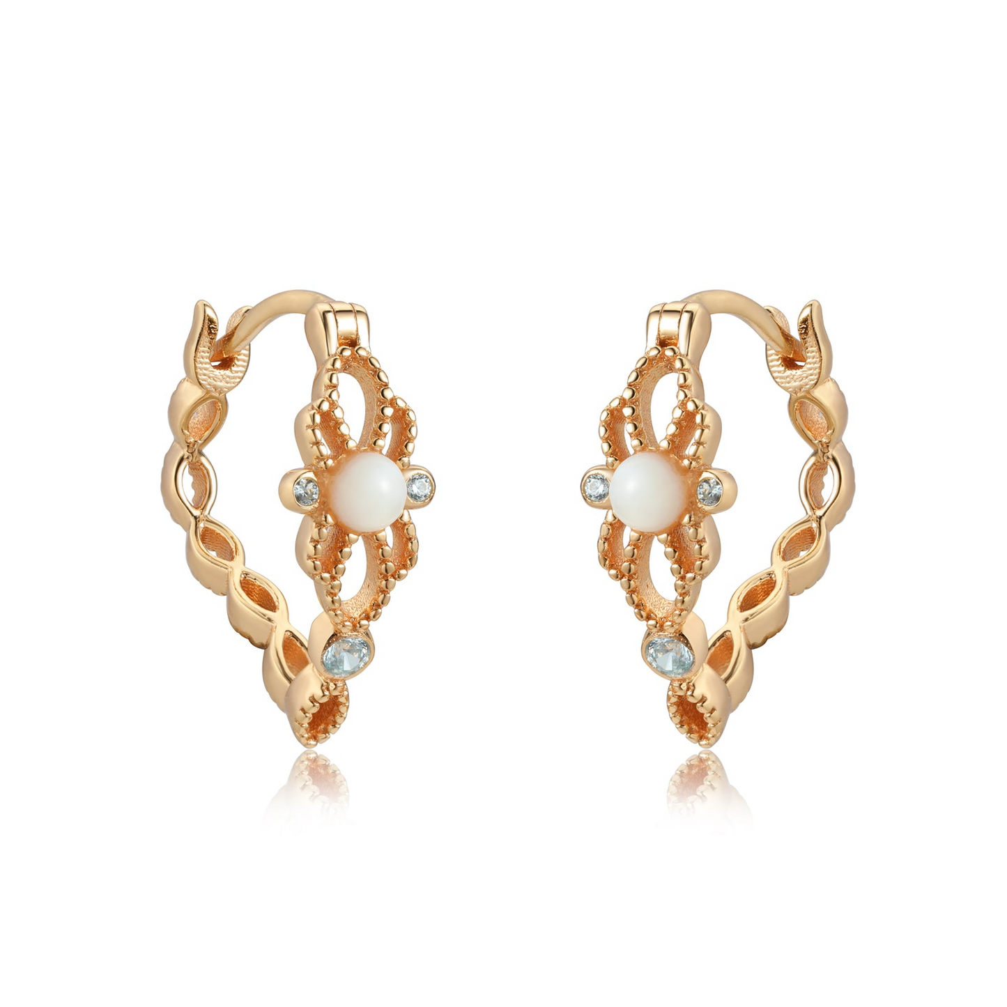 BELLA LACE EAR-HOOP EARRINGS