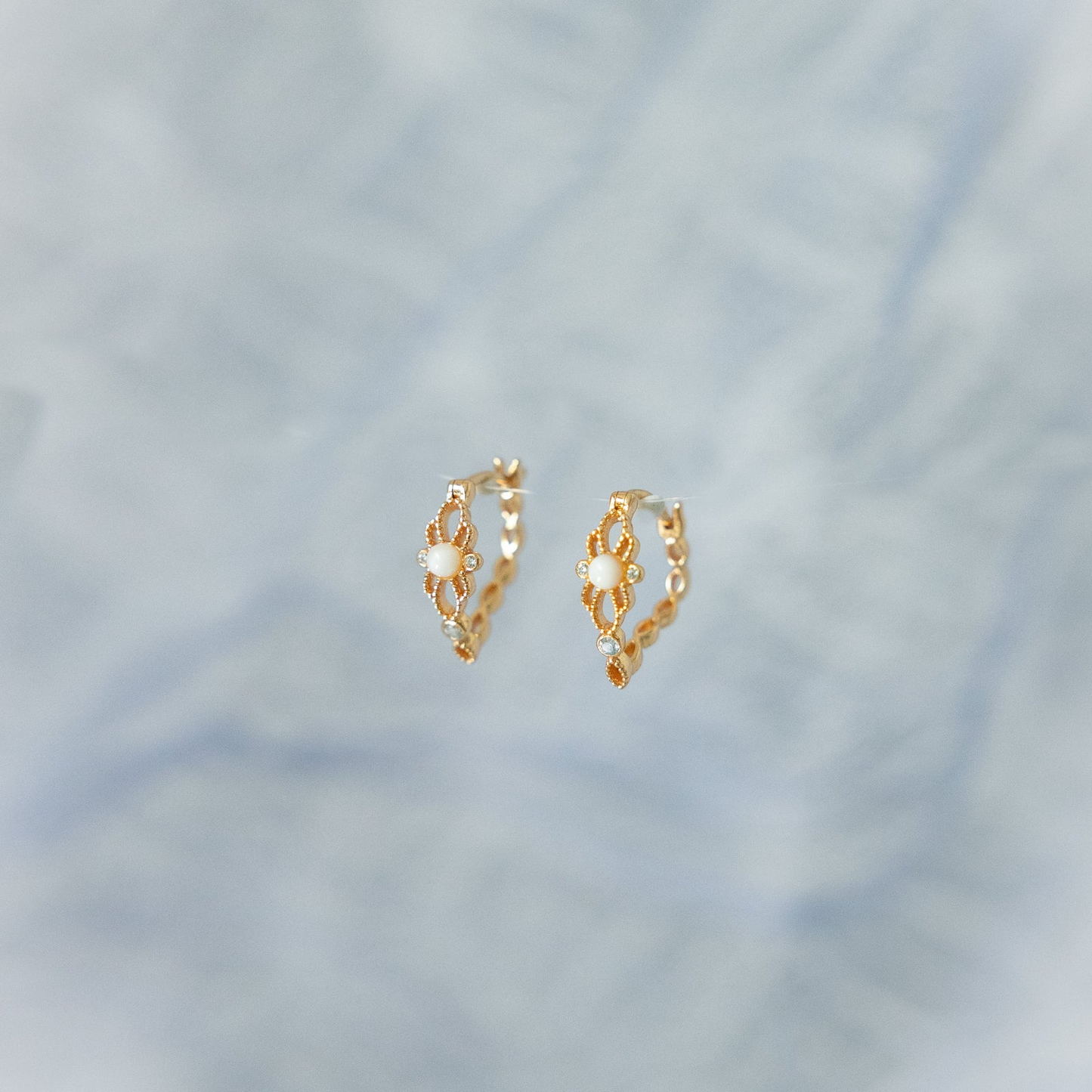 BELLA LACE EAR-HOOP EARRINGS