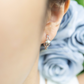 BELLA LACE EAR-HOOP SILVER EARRINGS