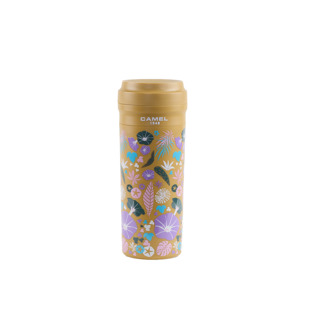 【Cuppa 花朵系列】350ml 玻璃膽真空保溫杯膠殼膠蓋 - 牽牛花