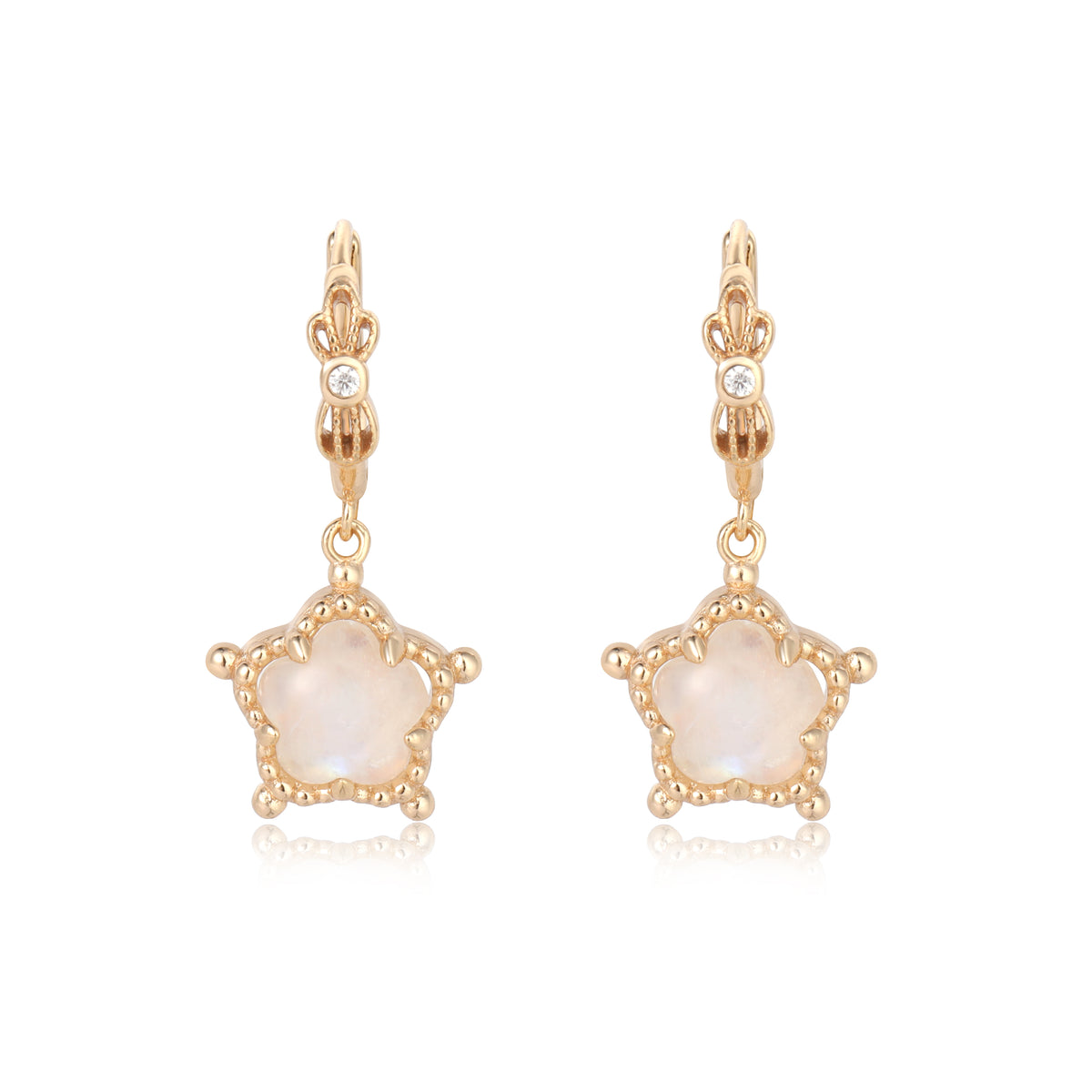 BUBBLE FLORA EARRINGS - MOONSTONE